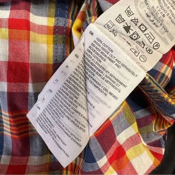 G-Star Raw Men's Multicolor Anderson Keith Plaid Short Sleeve Shirt Size Large - Picture 13 of 14